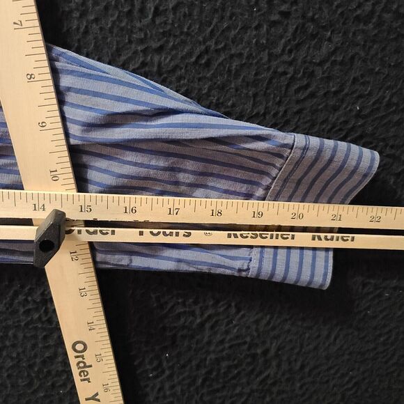 H&M Mens Button Up Shirt Gray/Blue Size XL 100% Cotton Long Sleeve Collar - Picture 5 of 12